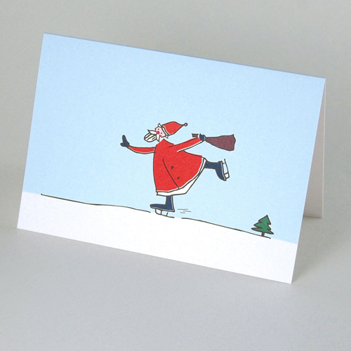 Christmas Cards: Santa Claus ice-skating