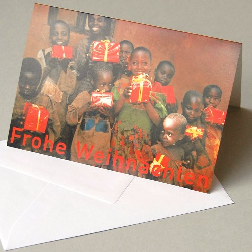 charity christmas cards, folding cards with white envelope