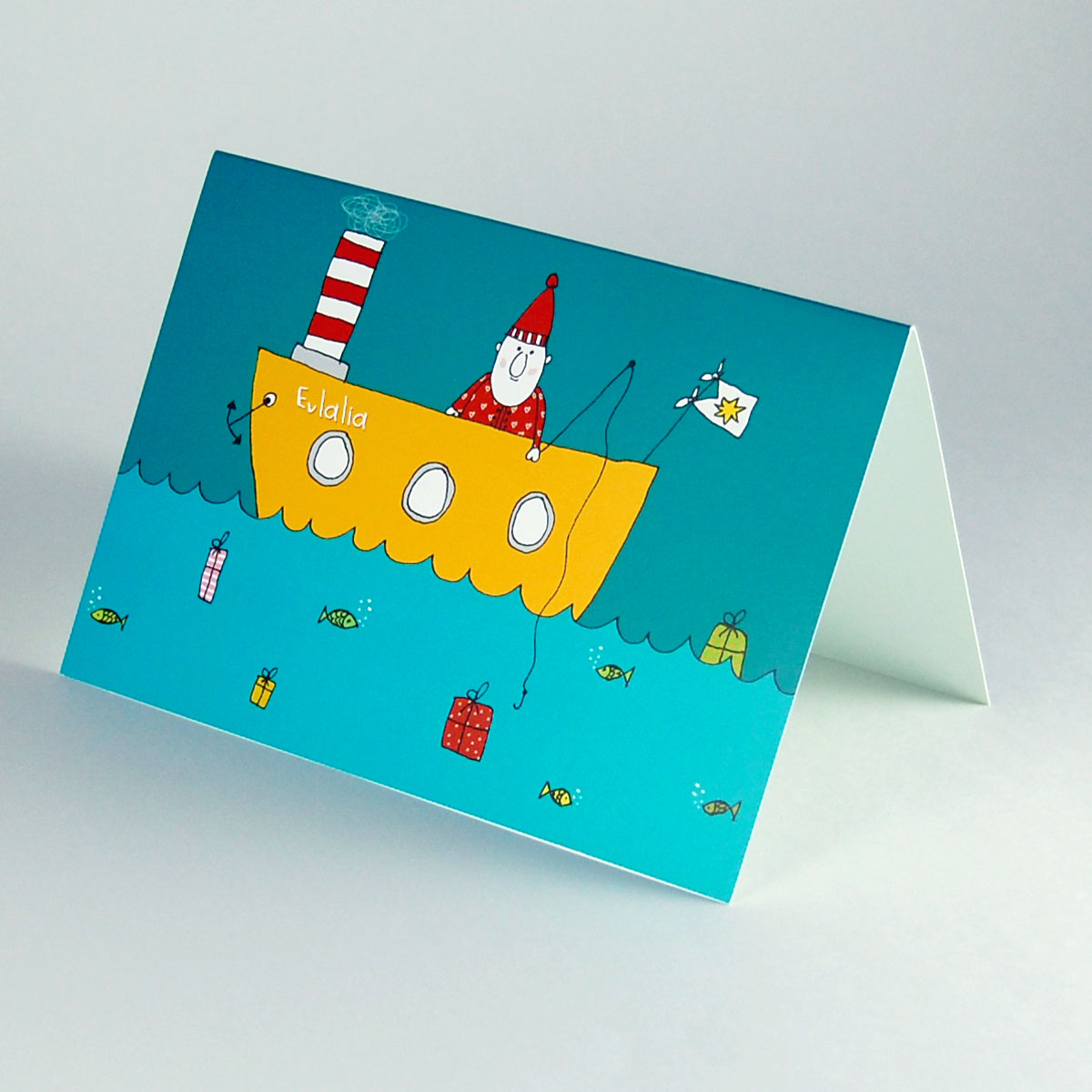 Cruising with Eulalia (Santa Claus on board and fishing), Corporate Christmas Cards