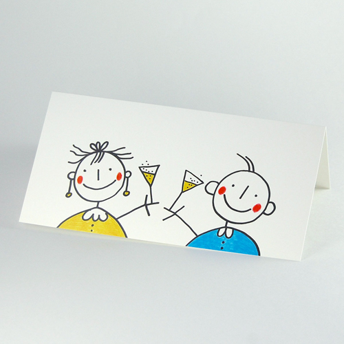 Champagne, great design printed - greeting cards