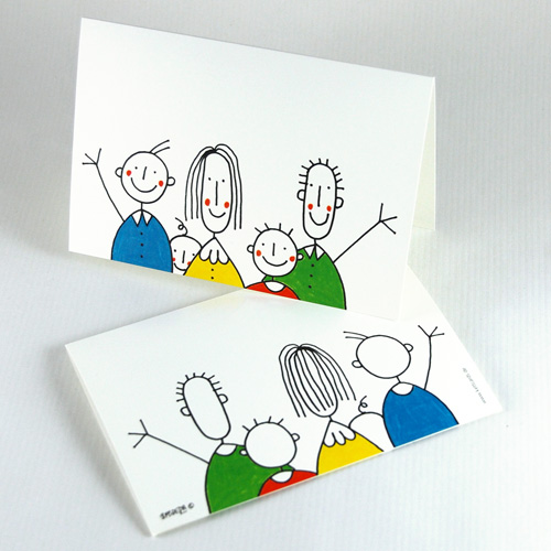 Happy Familiy, great design printed - greeting cards
