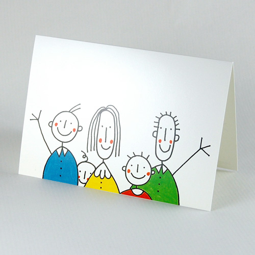 Happy Familiy, great design printed - greeting cards