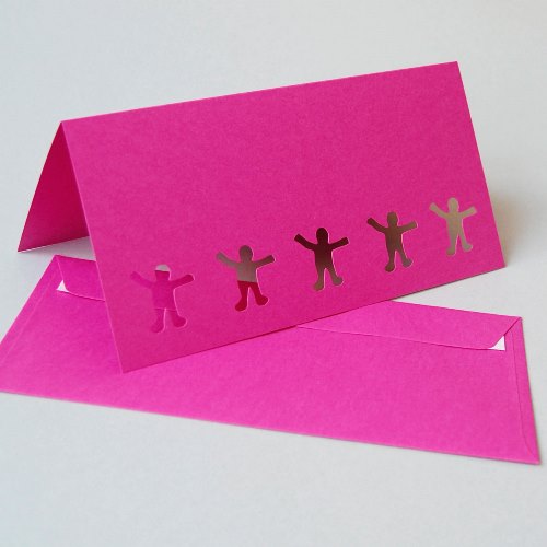 Friends - pink greeting cards with pink envelopes