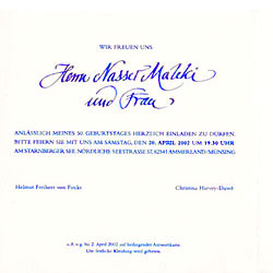 invitation cards, calligraphy