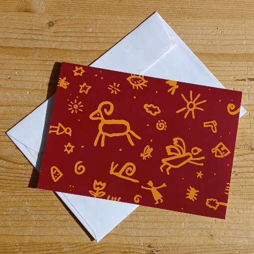 red christmas cards with white envelopes