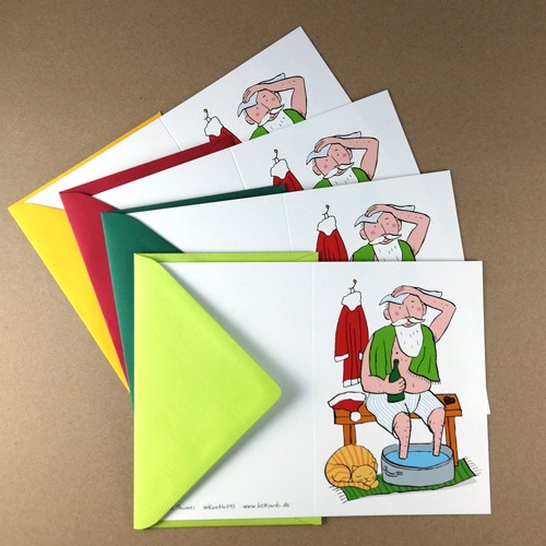 funny Christmas Cards with color envelopes