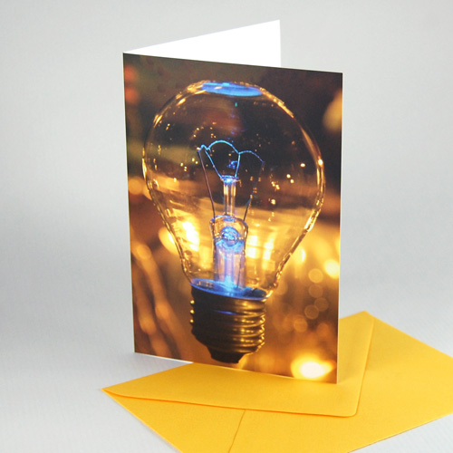 Greeting Cards: Lightbulb with yellow envelopes