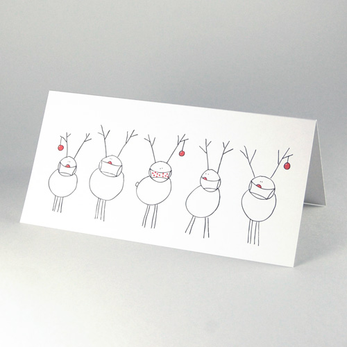 Corona Christmas Cards: Rudolph with a mask