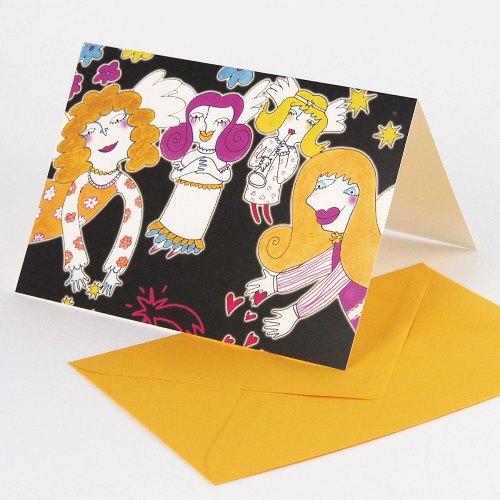 colorful Christmas Cards with yellow envelopes