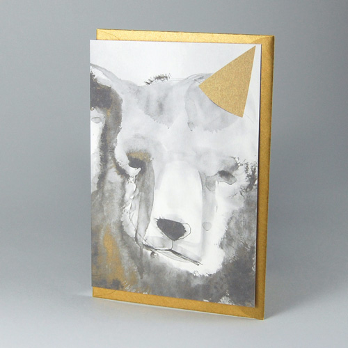 Christmas Bear, christmas cards with golden envelopes