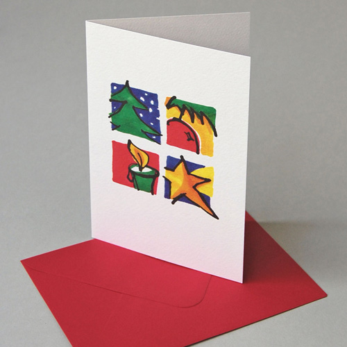 modern Corporate Christmas Cards red envelopes
