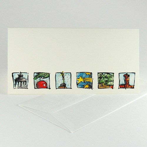 Berlin Symbols, christmas cards with envelopes