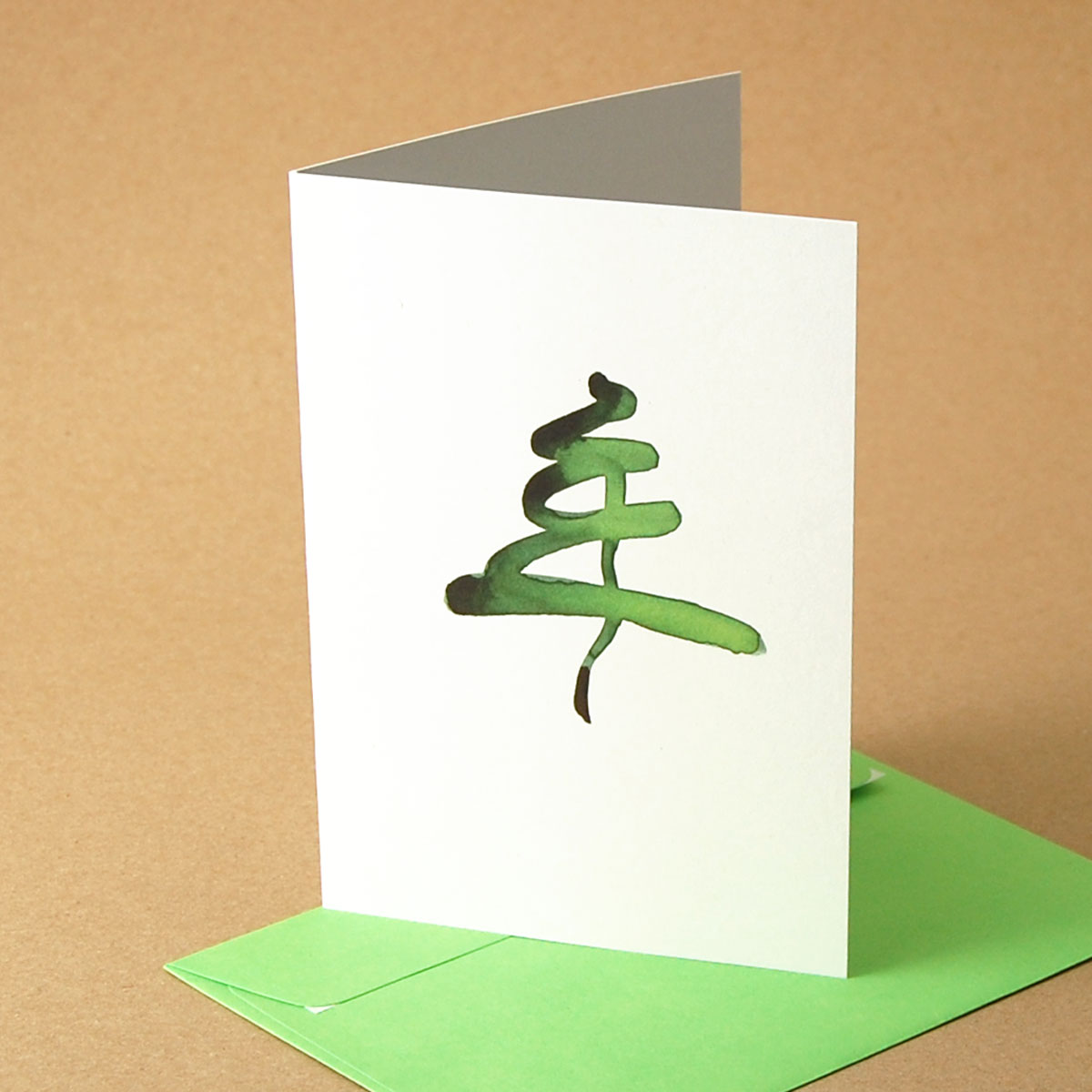 Recycled Christmas Cards with green envelopes