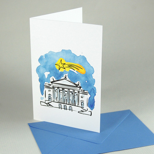 Staatsoper Unter den Linden, christmas cards with blue envelopes