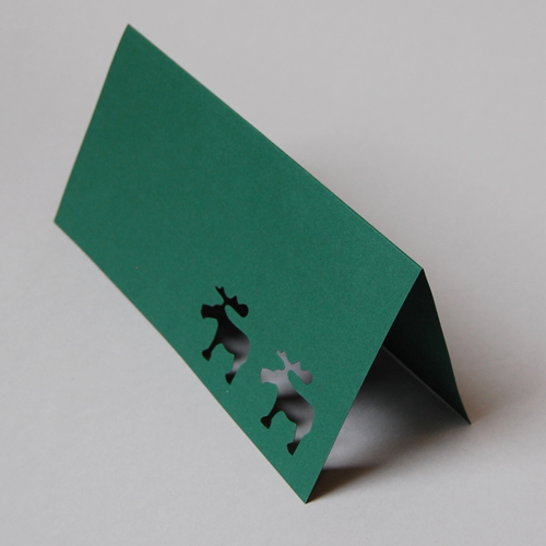 dark green christmas cards with two elks